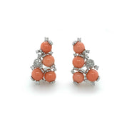Coral & Diamond Earrings