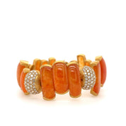 Orange Jade Diamond Bracelet - K.S. Sze & Sons
