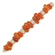 Orange Jade Diamond Bracelet - K.S. Sze & Sons