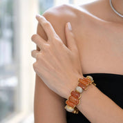 Orange Jade Diamond Bracelet - K.S. Sze & Sons