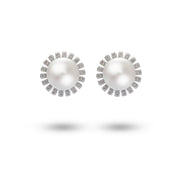 Sunburst White South Sea Pearl Earrings - K.S. Sze & Sons