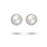 Sunburst White South Sea Pearl Earrings