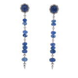 Sapphire & White Diamond Drop Earrings