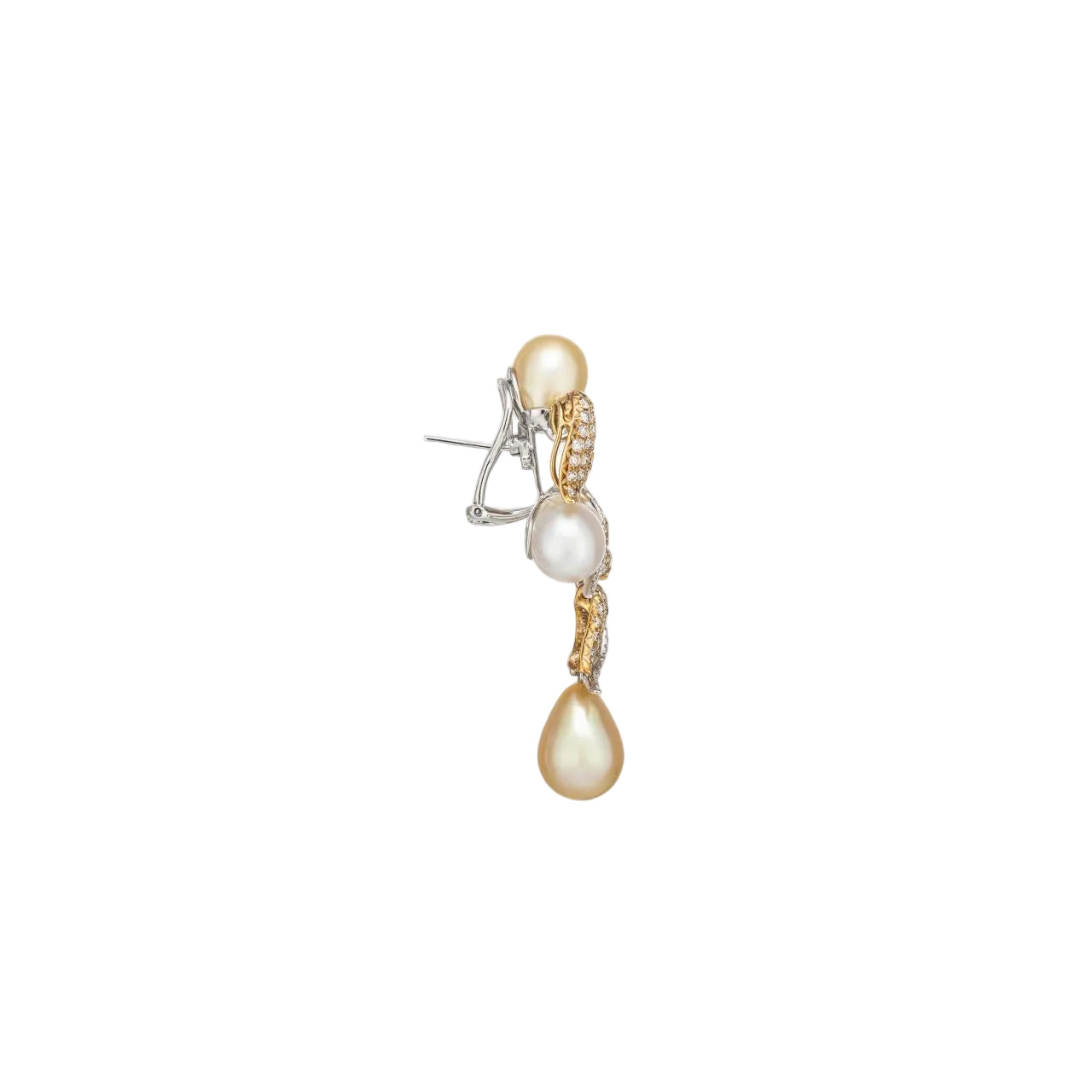 Golden & White South Sea Pearl Earrings - K.S. Sze & Sons