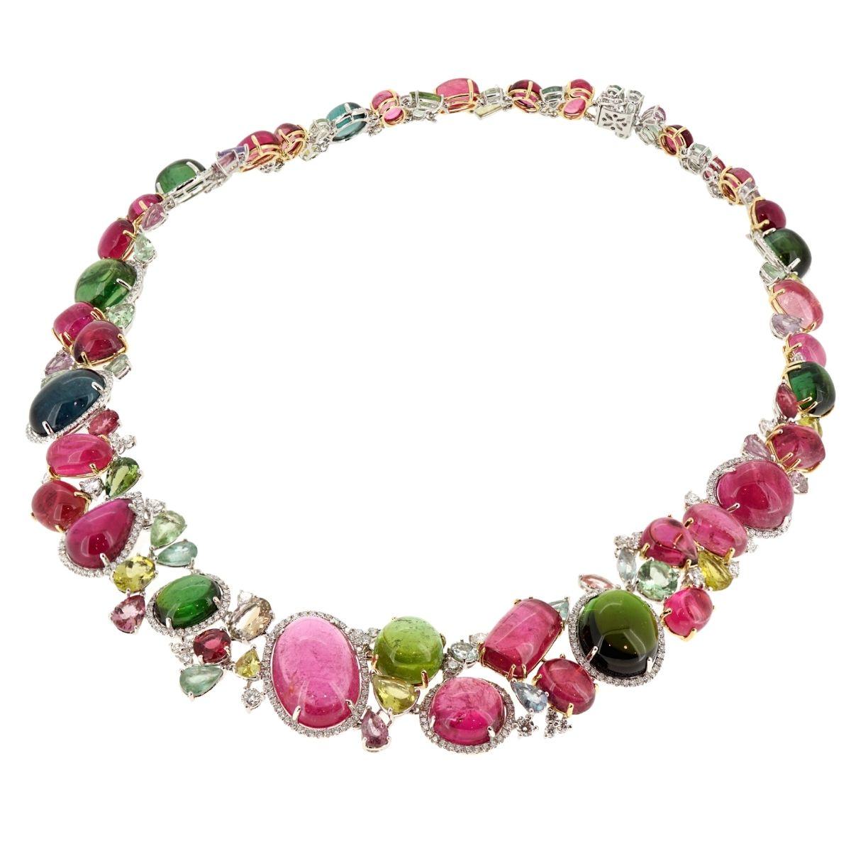 Tourmaline & Diamond Necklace - K.S. Sze & Sons