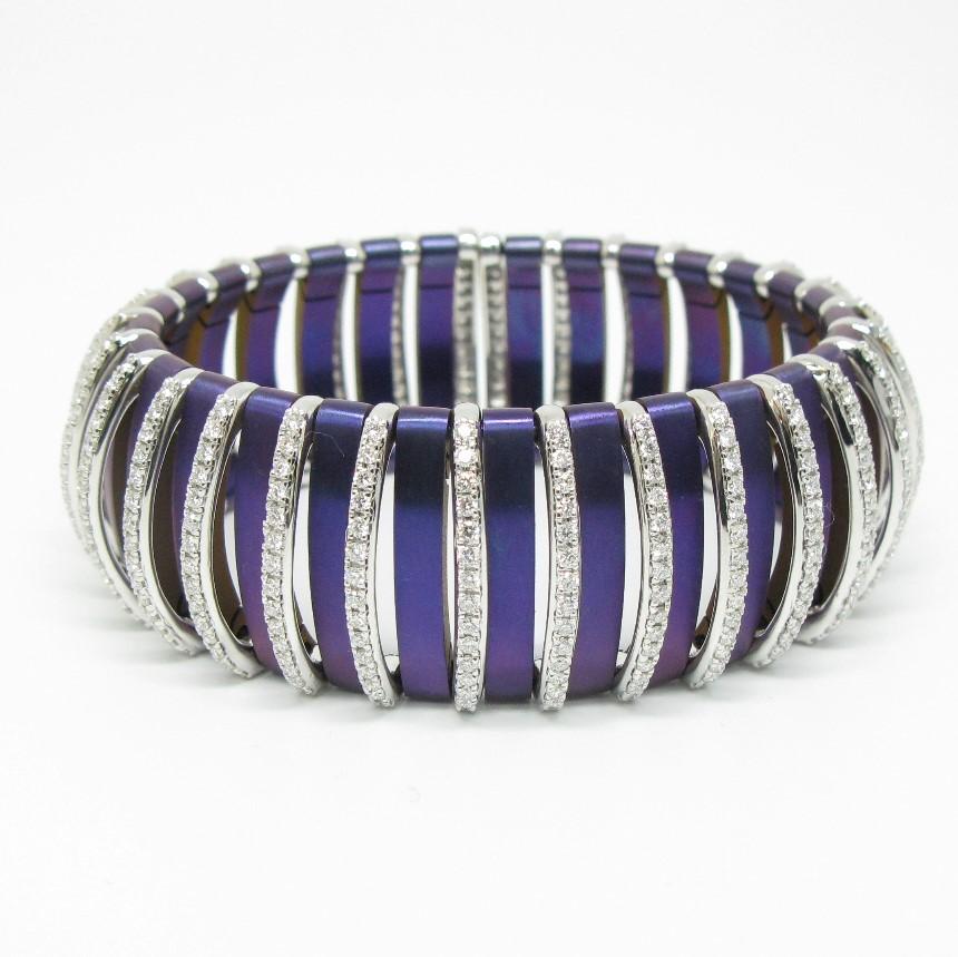 White Diamond with Titanium Bangle - K.S. Sze & Sons
