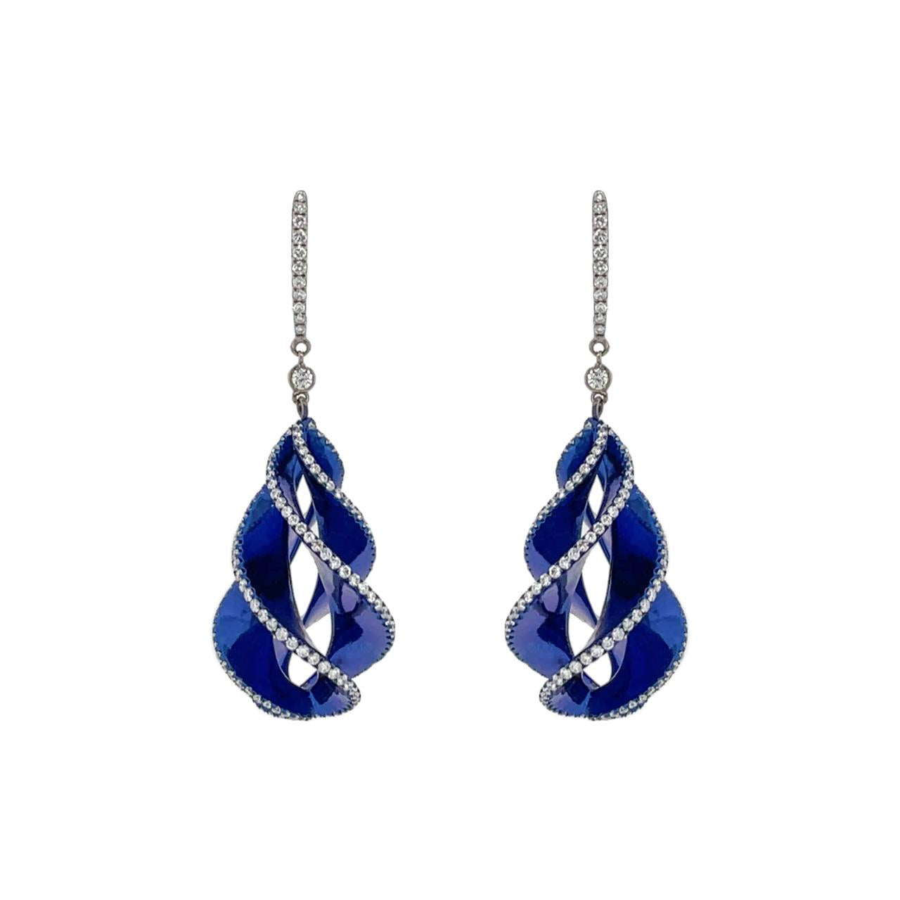 Titanium White Diamond Earrings - K.S. Sze & Sons