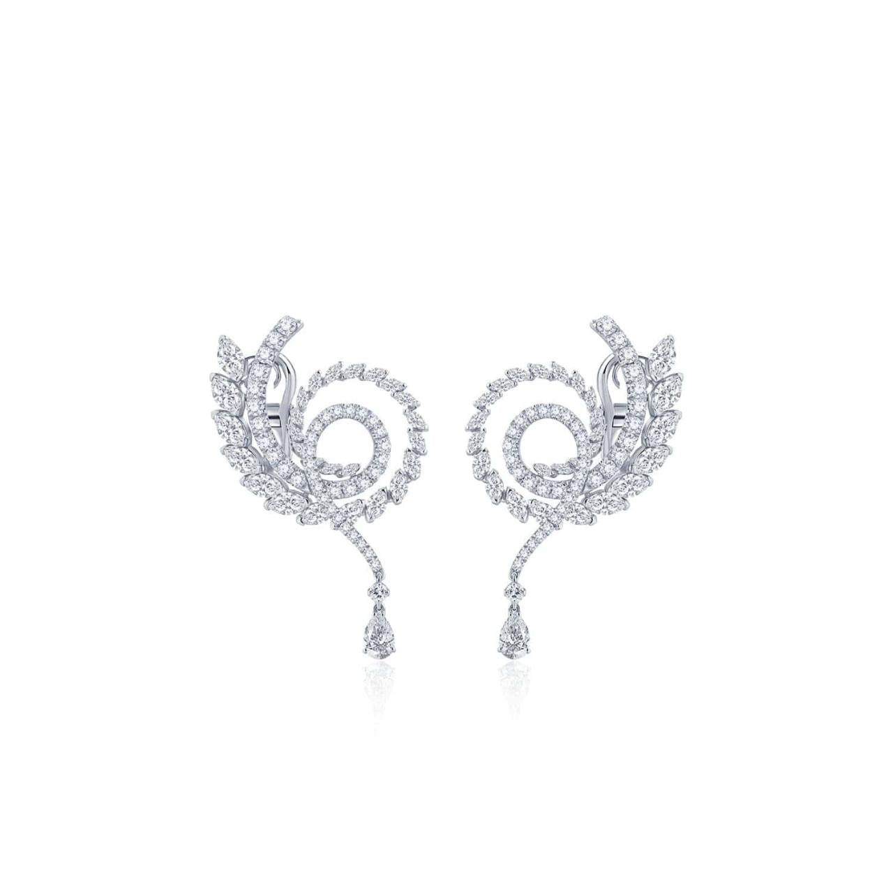 White Diamond Earrings - K.S. Sze & Sons