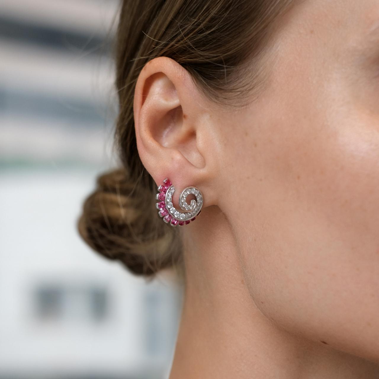 Spinel & Diamond Earrings - K.S. Sze & Sons