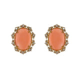Coral & Brown Diamond Earrings