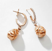 FABERGE Diamond Brushed Egg Drop Earrings - K.S. Sze & Sons