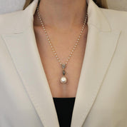 South Sea Pearl & Flat Diamond Necklace