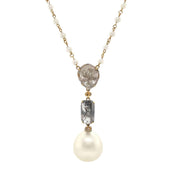 South Sea Pearl & Flat Diamond Necklace - K.S. Sze & Sons