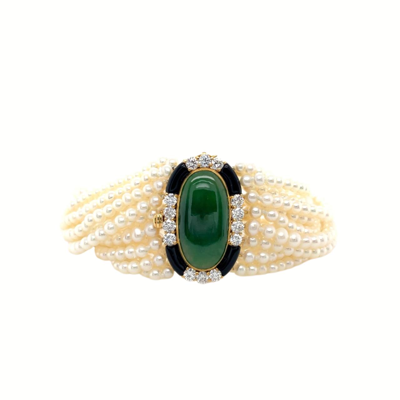 Jade & Pearl Bracelet - K.S. Sze & Sons