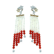 Coral, Pearl & Diamond Earrings - K.S. Sze & Sons