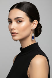 Tanzanite & Diamond Drop Earrings