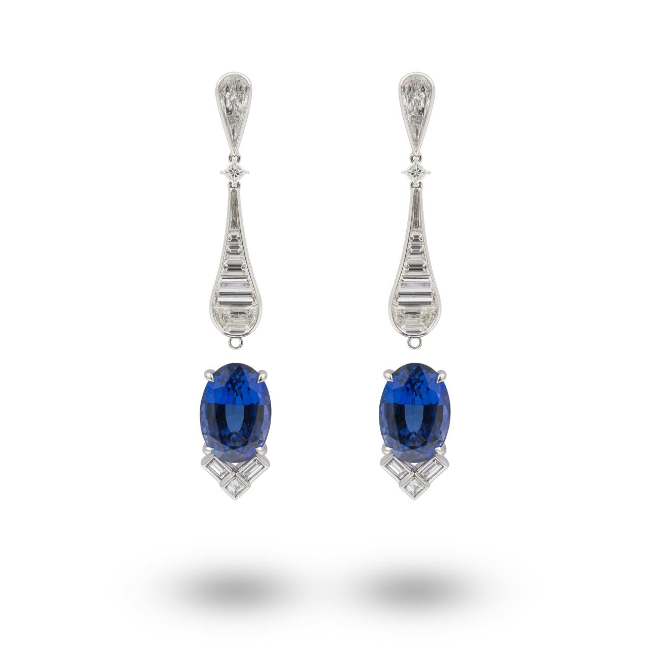 Tanzanite & Diamond Drop Earrings - K.S. Sze & Sons