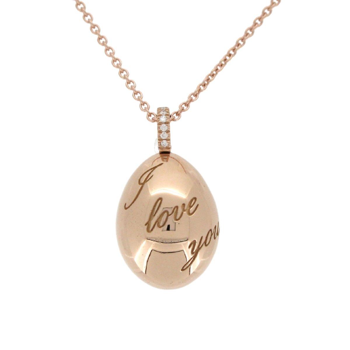FABERGE I Love You Egg Pendant - K.S. Sze & Sons