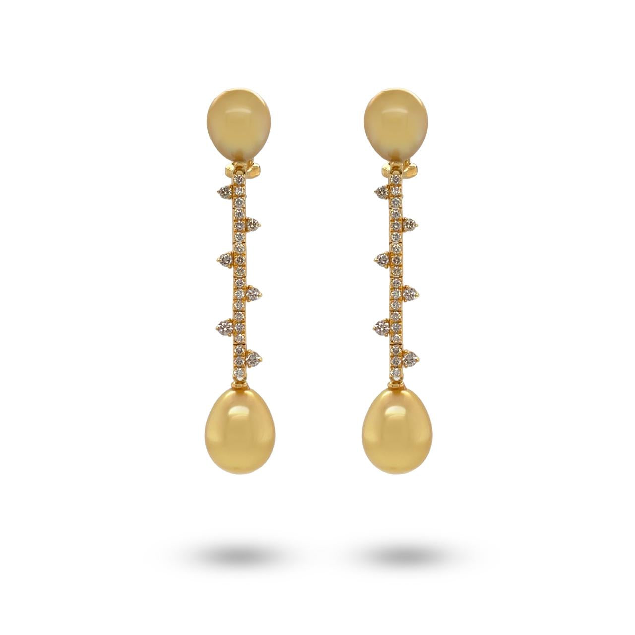 South Sea Pearl & Diamond Drop Earrings - K.S. Sze & Sons