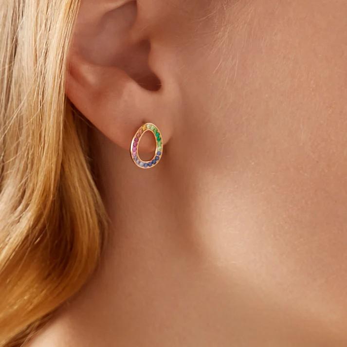 FABERGE Colours of Love Sasha Rainbow Egg Studs - K.S. Sze & Sons
