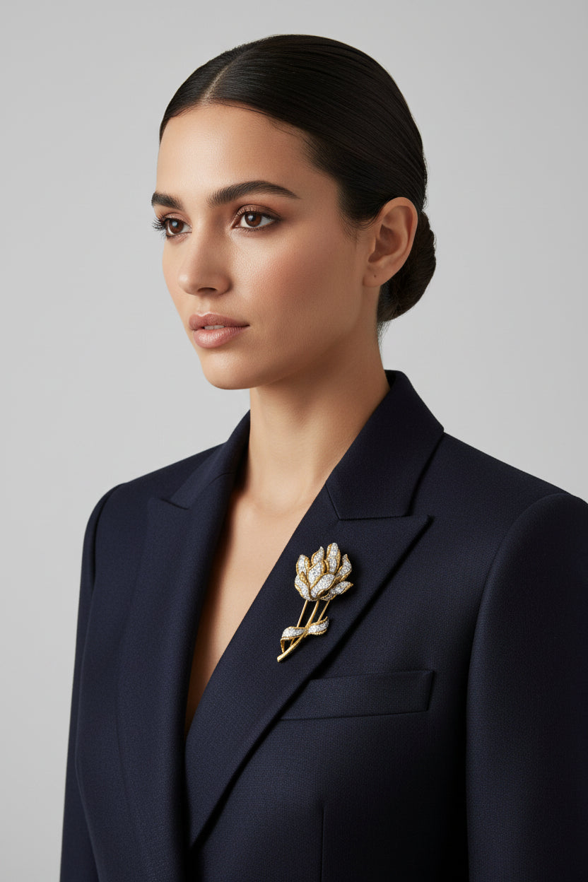 Floral Diamond Brooch