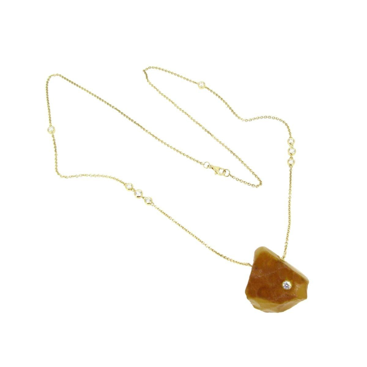 Amber & Diamond Necklace - K.S. Sze & Sons