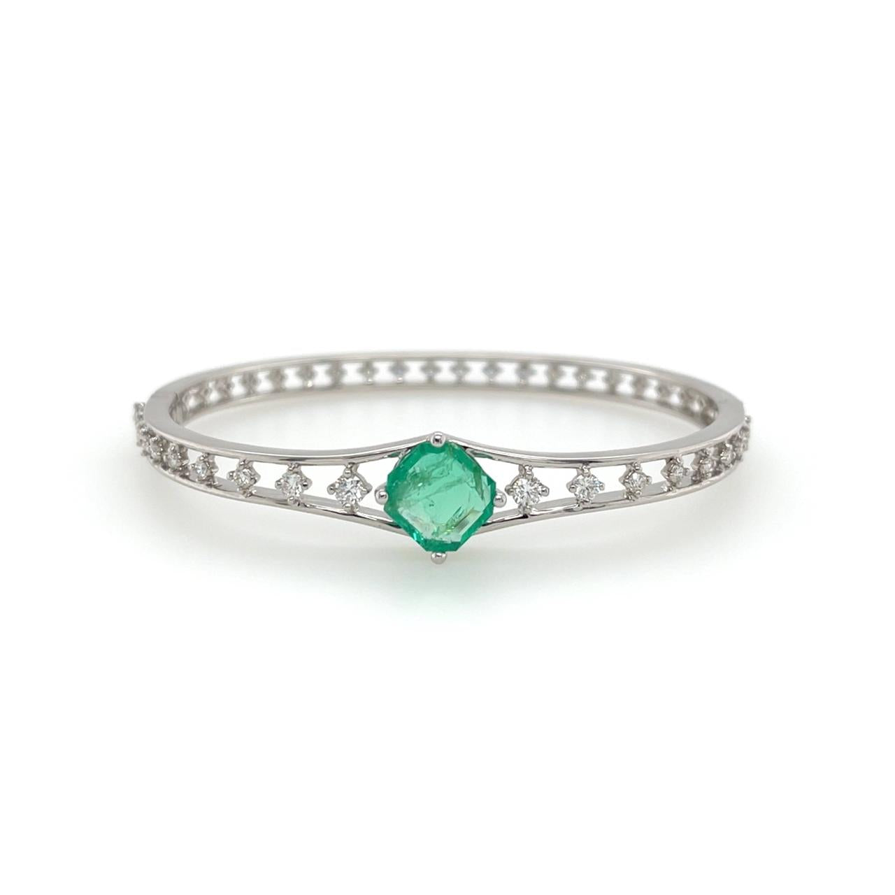 Columbia Emerald & Diamond Bangle - K.S. Sze & Sons