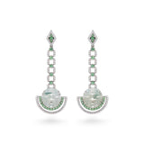 Jade Carving Earrings with Green Garnet & Diamond
