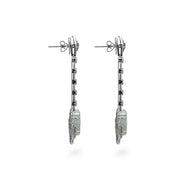 Jade Carving Earrings with Green Garnet & Diamond - K.S. Sze & Sons
