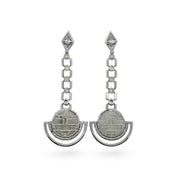 Jade Carving Earrings with Green Garnet & Diamond - K.S. Sze & Sons