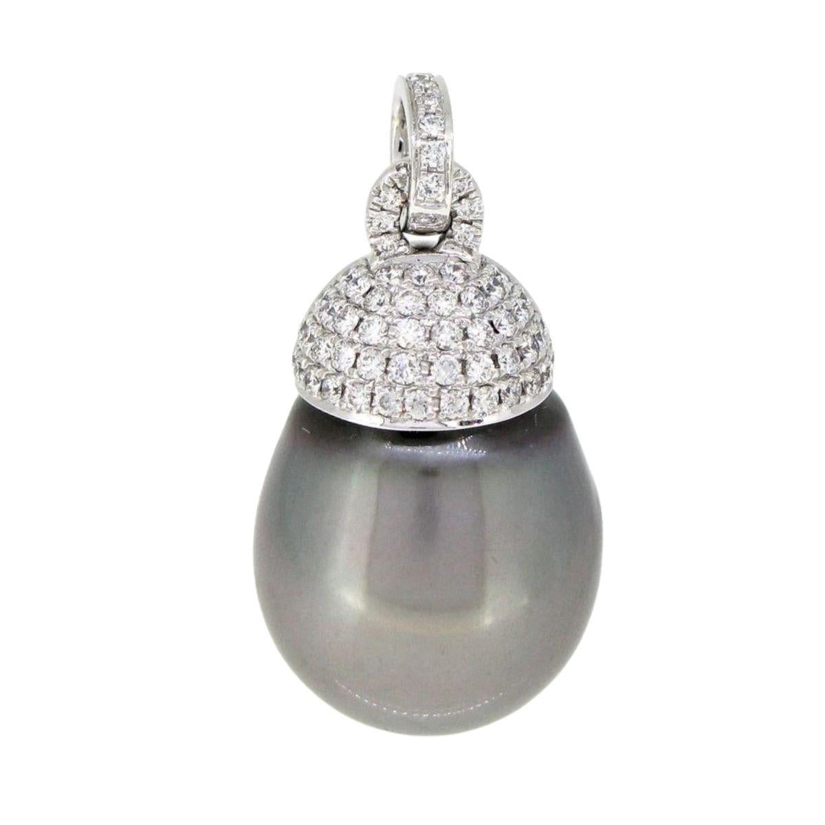 Tahitian Pearl & Diamond Pendant - K.S. Sze & Sons