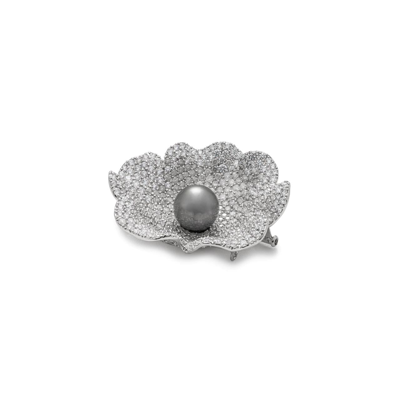 Tahitian Pearl & Diamond  Brooch