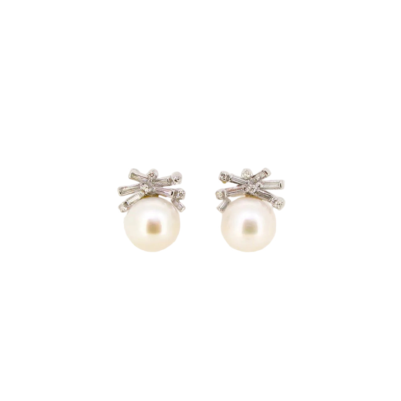 Dimaond Pearl Earrings - K.S. Sze & Sons