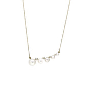 18K Y/G Diamond & Akoya Pearl Necklace