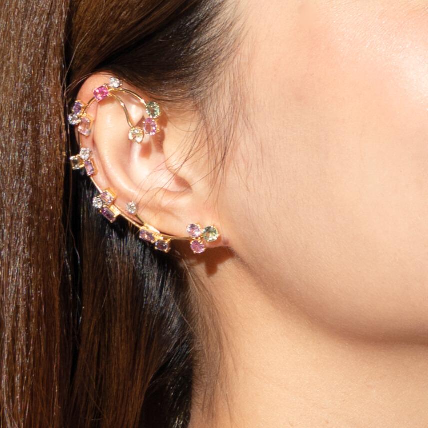 Multicolored Sapphire Ear Cuff - K.S. Sze & Sons
