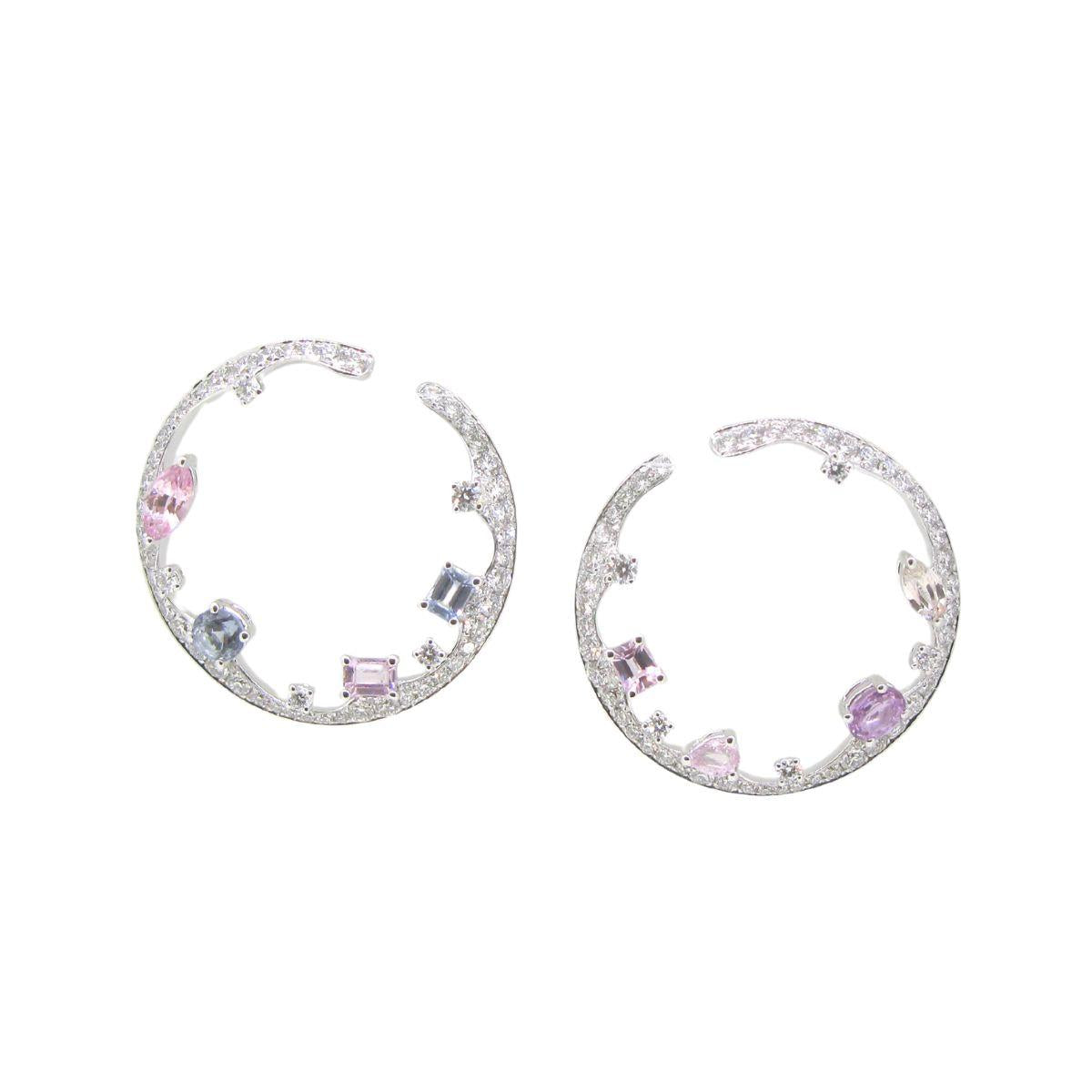 Multicolored Sapphire & Diamond Earrings - K.S. Sze & Sons