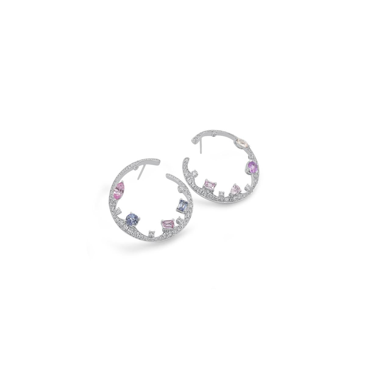 Multicolored Sapphire & Diamond Earrings - K.S. Sze & Sons