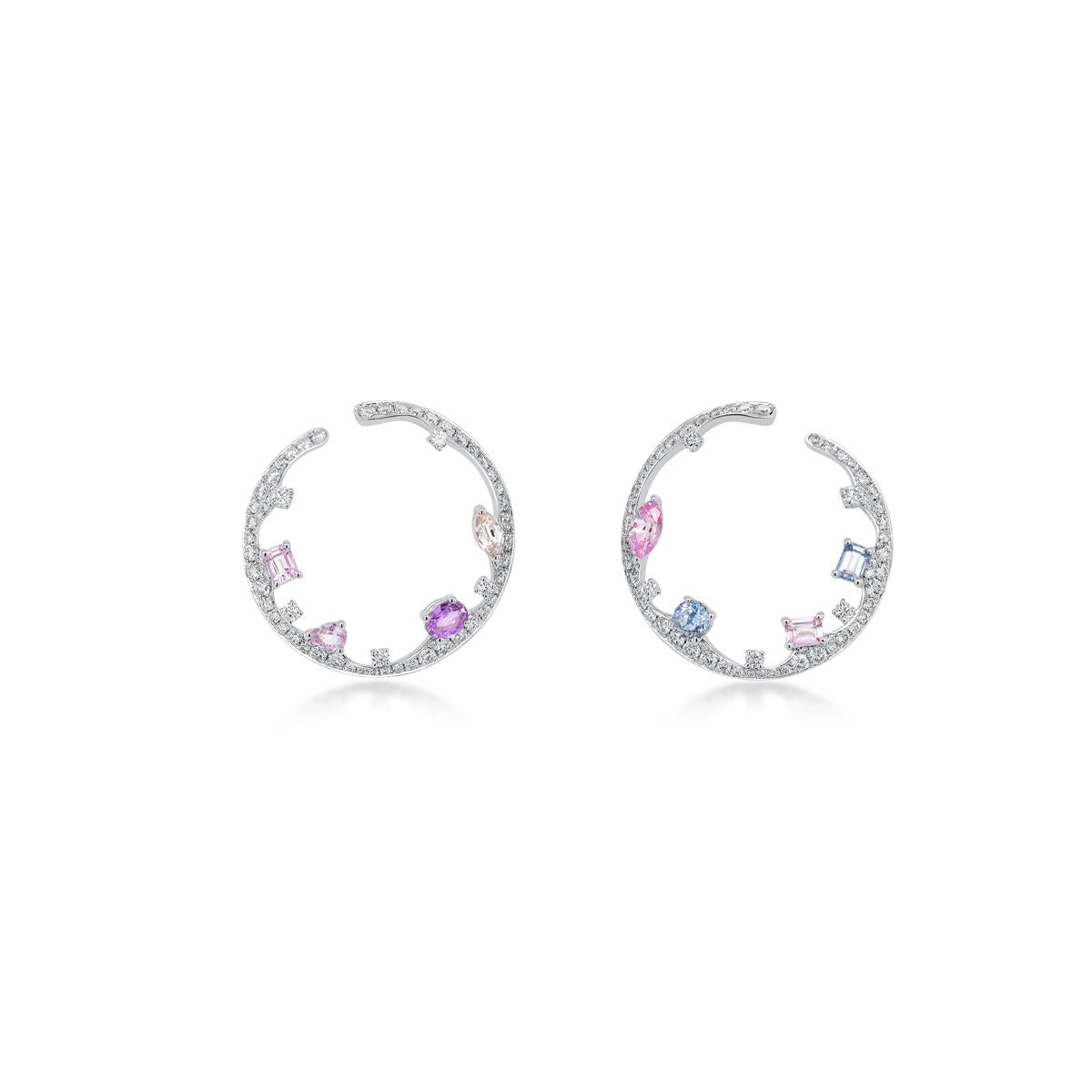 Multicolored Sapphire & Diamond Earrings - K.S. Sze & Sons