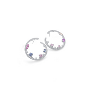 Multicolored Sapphire & Diamond Earrings - K.S. Sze & Sons