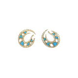 Turquoise, Mother of Pearl & Diamond Earrings