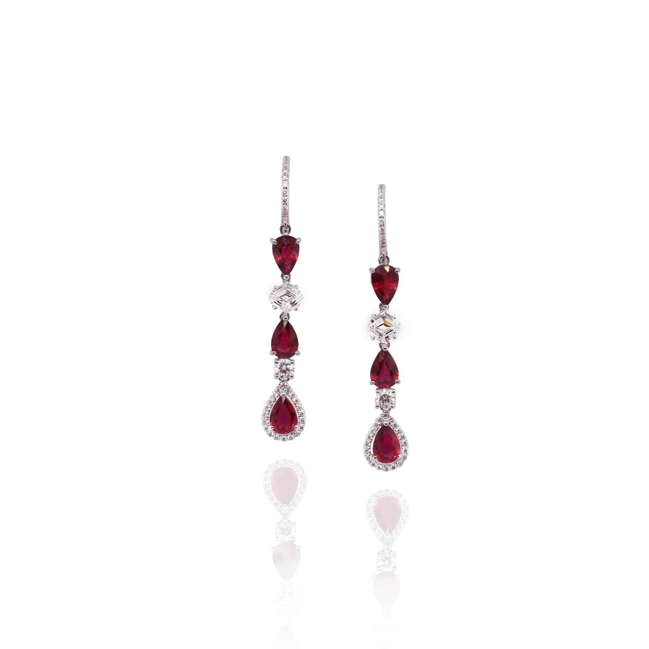 Ruby & Diamond Earrings - K.S. Sze & Sons