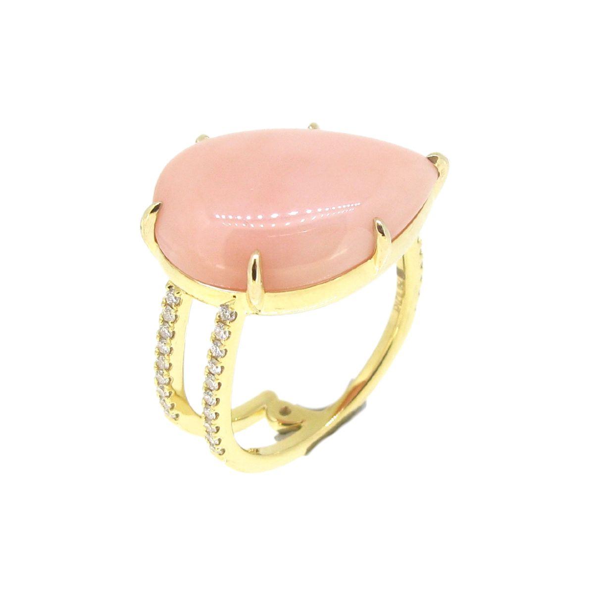 Coral & Diamond Ring - K.S. Sze & Sons