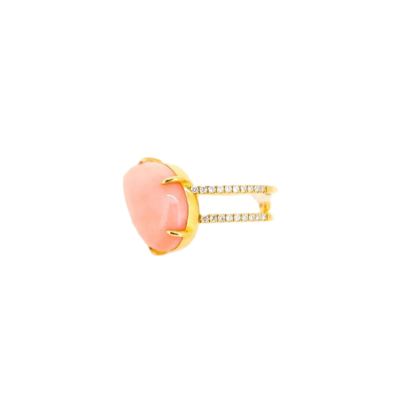 Coral & Diamond Ring - K.S. Sze & Sons