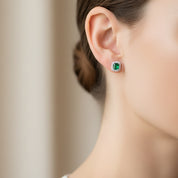 Emerald & Diamond Earrings ( AGL Cert )