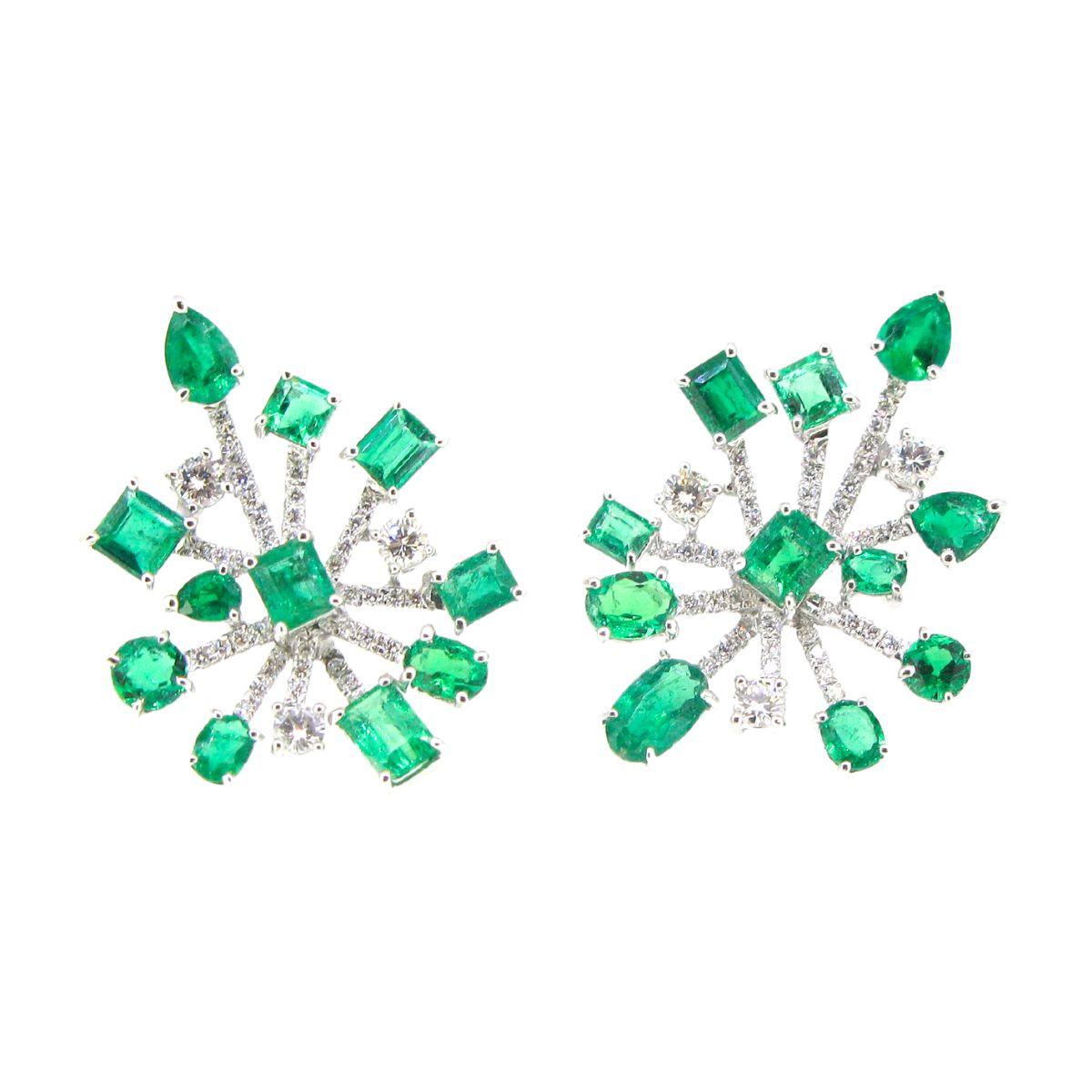 Emerald & Diamond Earrings - K.S. Sze & Sons