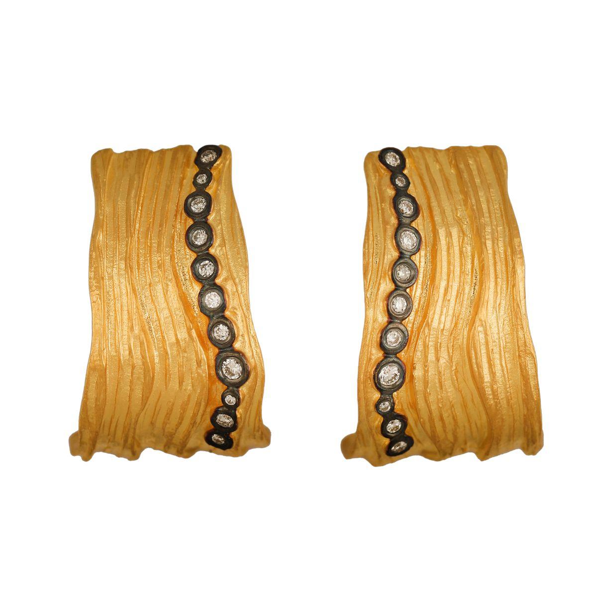 Golden Tree Fusion Earrings - K.S. Sze & Sons