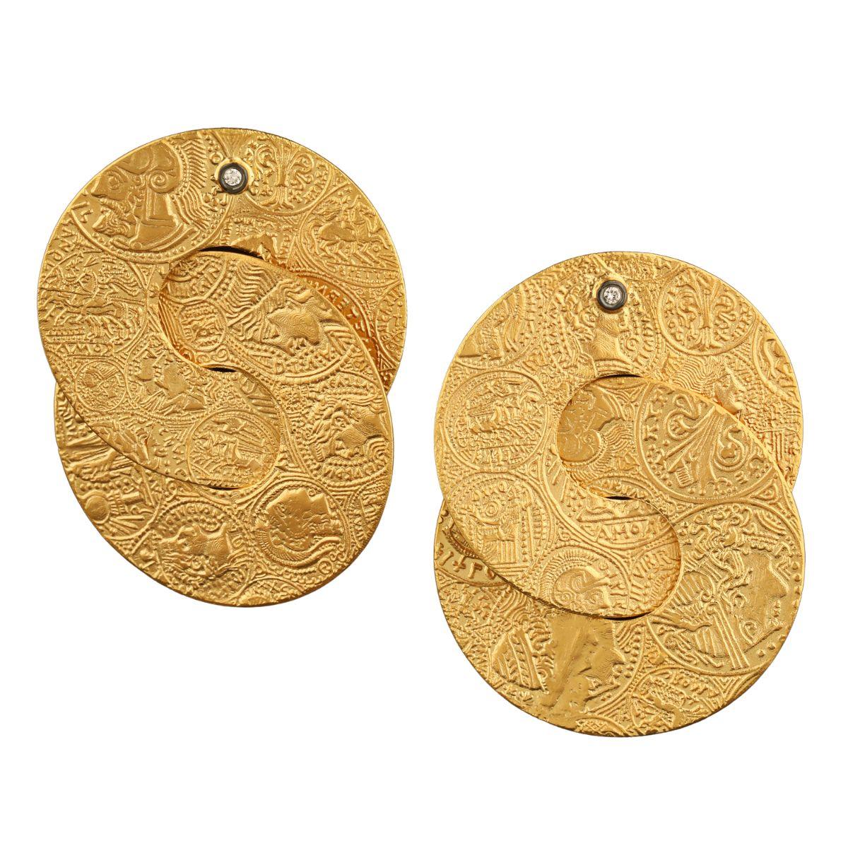 Double Coin Earrings - K.S. Sze & Sons