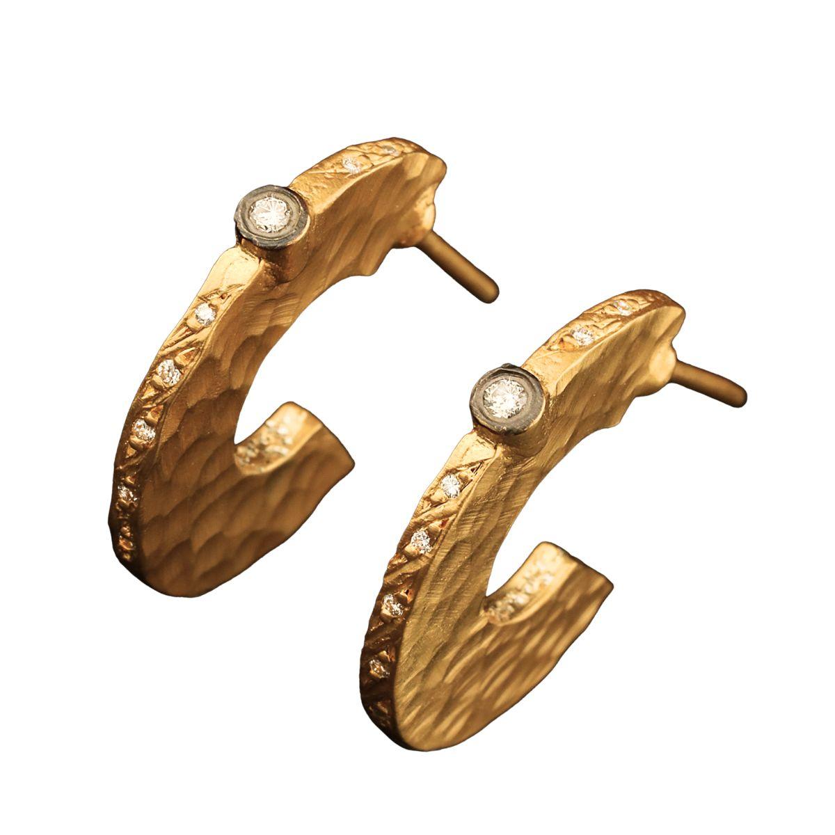 Gold Fusion Crescent Earrings - K.S. Sze & Sons