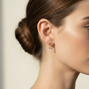 ZERIES1 18K Rose Gold Ear Stud With Marquise Diamond