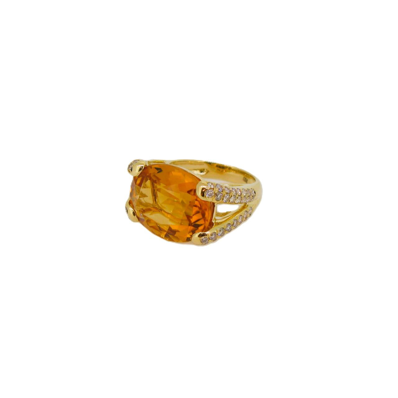 Citrine Diamond Ring